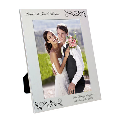 Personalised Silver 5x7 Black Swirl Photo Frame - MK&JD Gifts