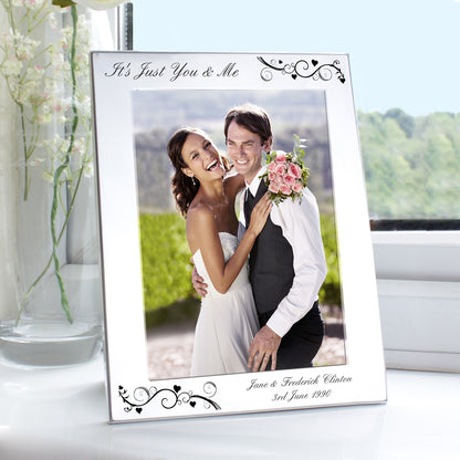 Personalised Silver 5x7 Black Swirl Photo Frame - MK&JD Gifts