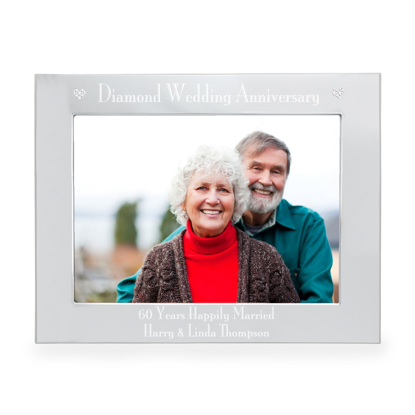 Personalised Diamond Anniversary 5x7 Landscape Photo Frame - MK&JD Gifts