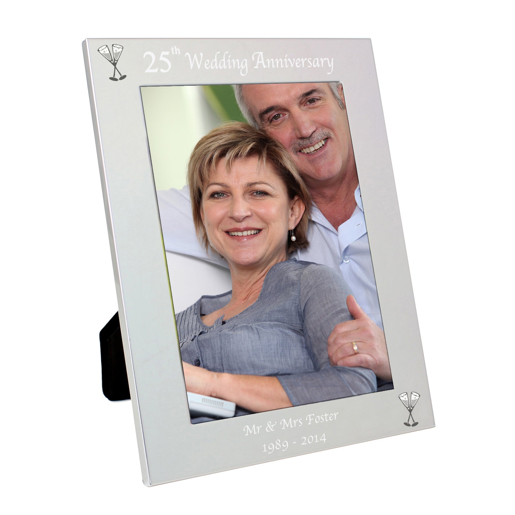 Personalised Silver 5x7 25th Wedding Anniversary Photo Frame - MK&JD Gifts