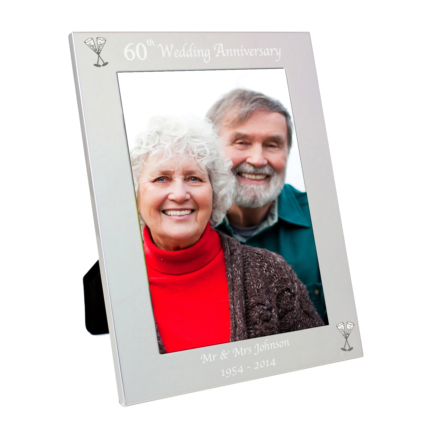 Personalised Silver 5x7 60th Wedding Anniversary Photo Frame - MK&JD Gifts