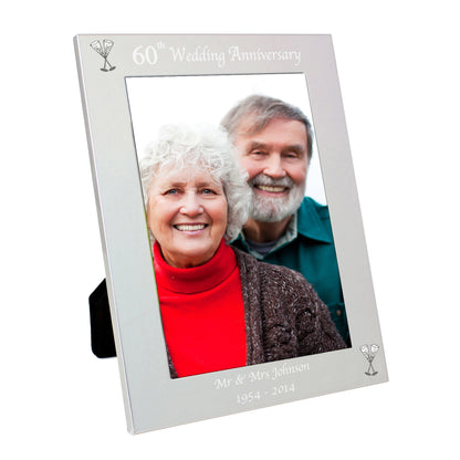 Personalised Silver 5x7 60th Wedding Anniversary Photo Frame - MK&JD Gifts