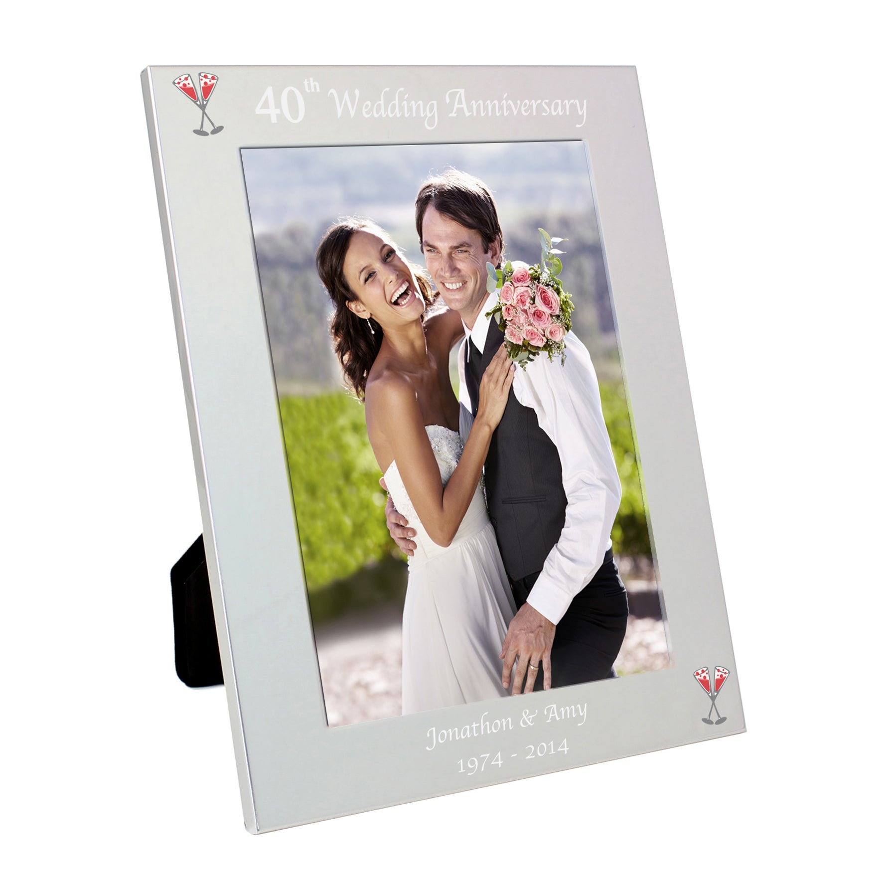 Personalised Silver 5x7 40th Wedding Anniversary Photo Frame - MK&JD Gifts