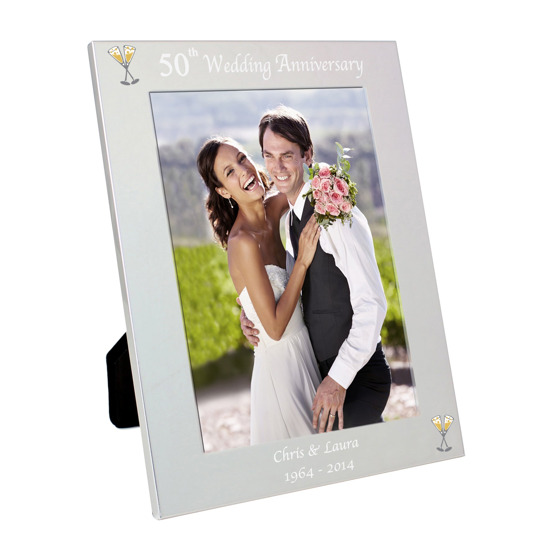 Personalised Silver 5x7 50th Wedding Anniversary Photo Frame - MK&JD Gifts