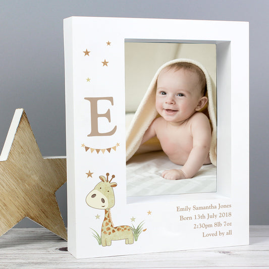 Personalised Hessian Giraffe 5x7 Box Photo Frame - MK&JD Gifts