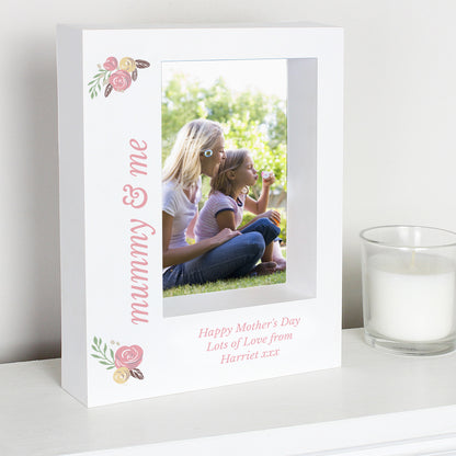 Personalised Floral 5x7 Box Photo Frame - MK&JD Gifts