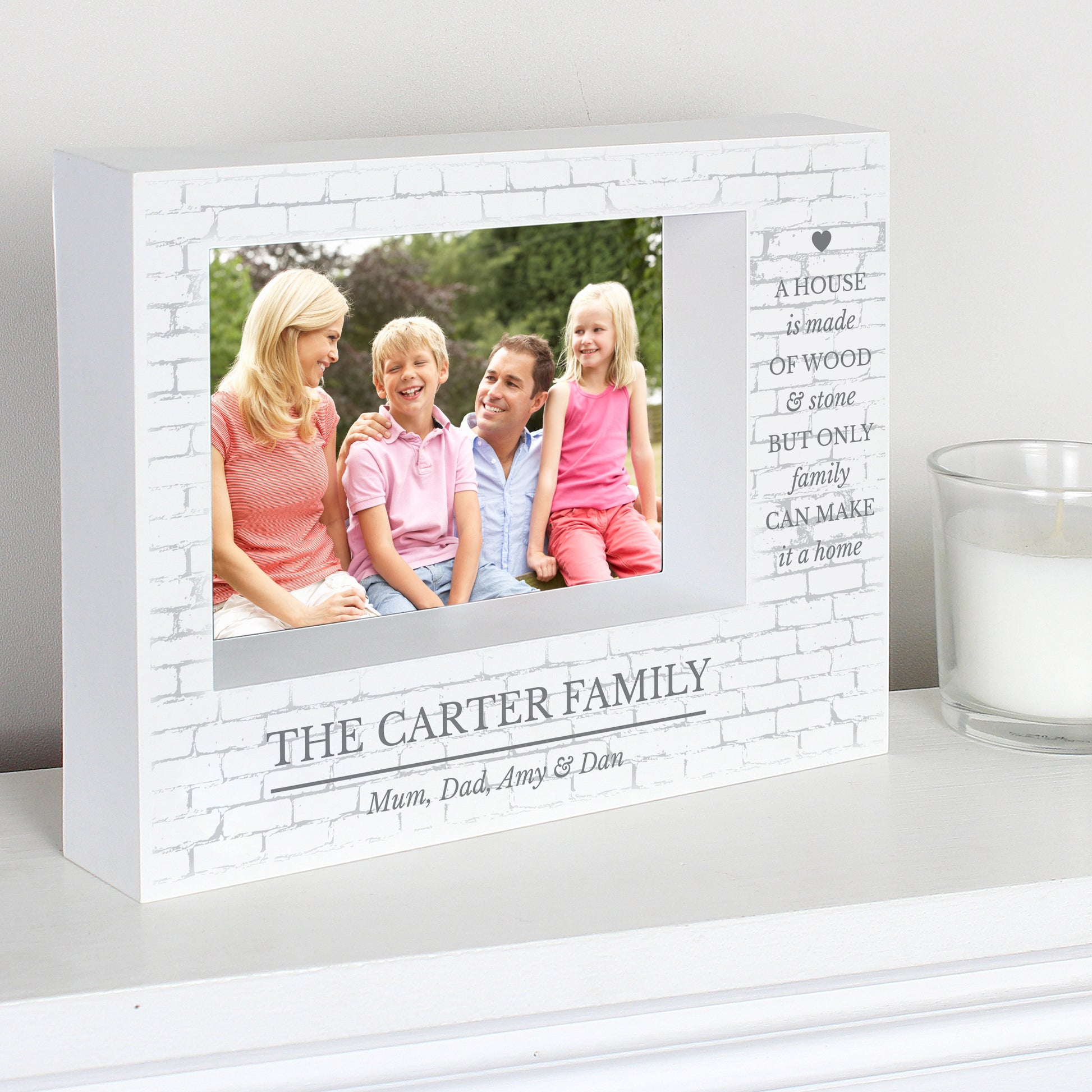 Personalised Family 5x7 Landscape Box Photo Frame - MK&JD Gifts