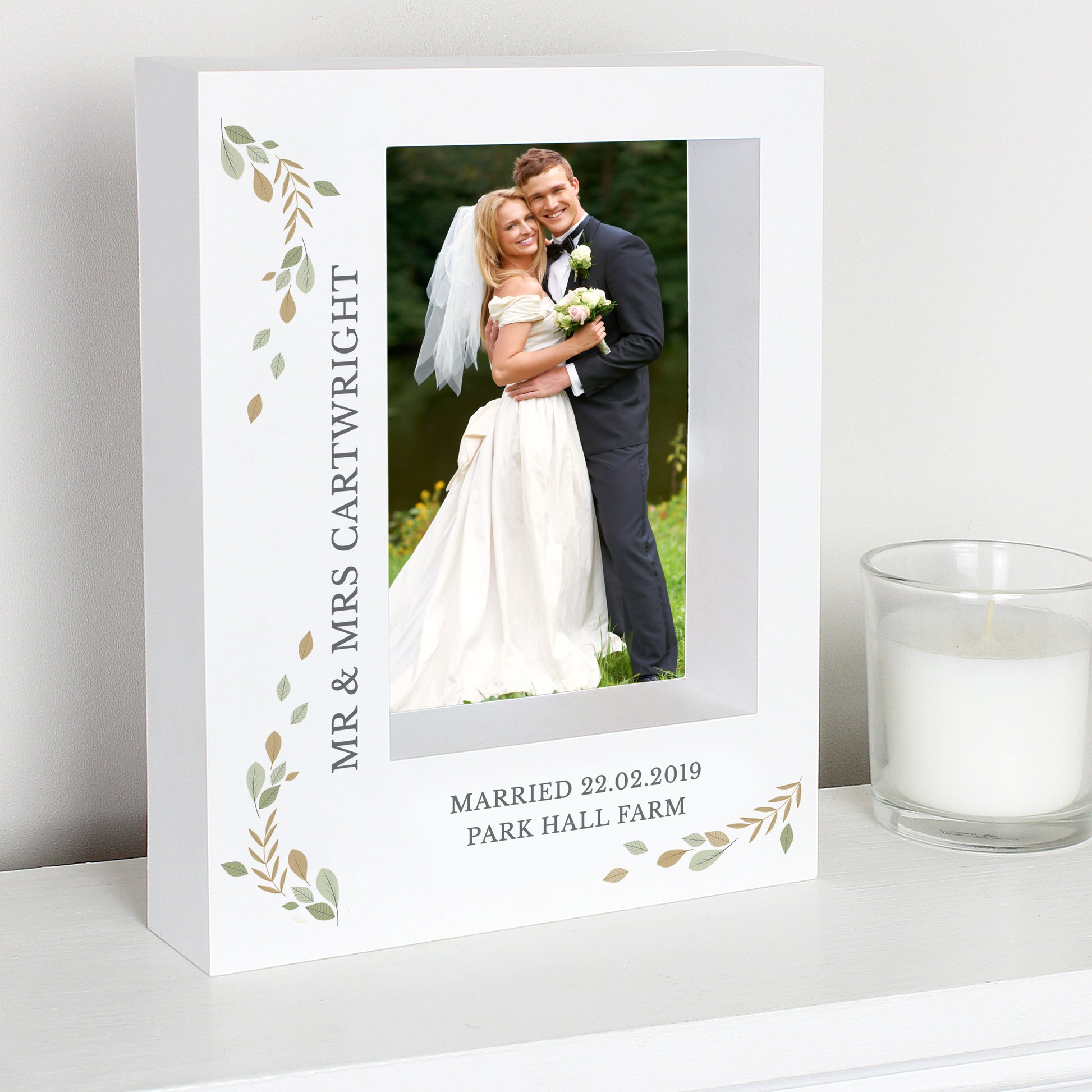 Personalised Fresh Botanical 5x7 Box Photo Frame - MK&JD Gifts