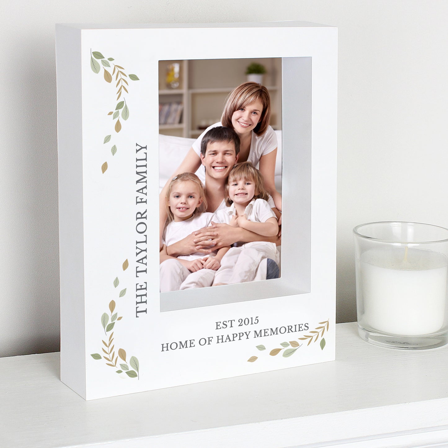 Personalised Fresh Botanical 5x7 Box Photo Frame - MK&JD Gifts