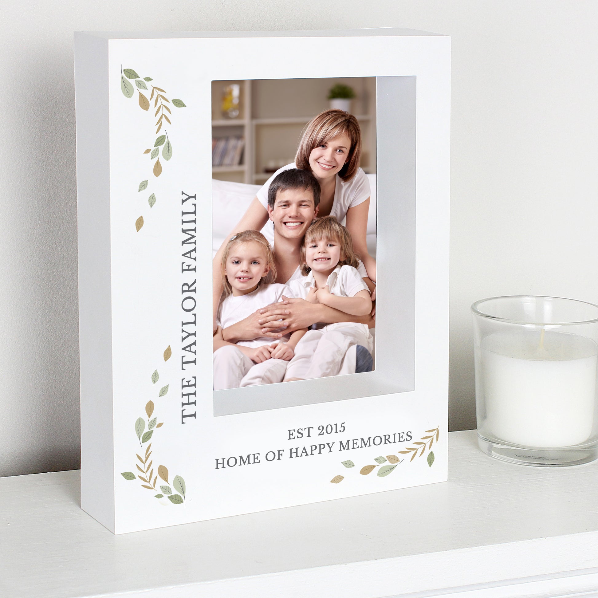 Personalised Fresh Botanical 5x7 Box Photo Frame - MK&JD Gifts
