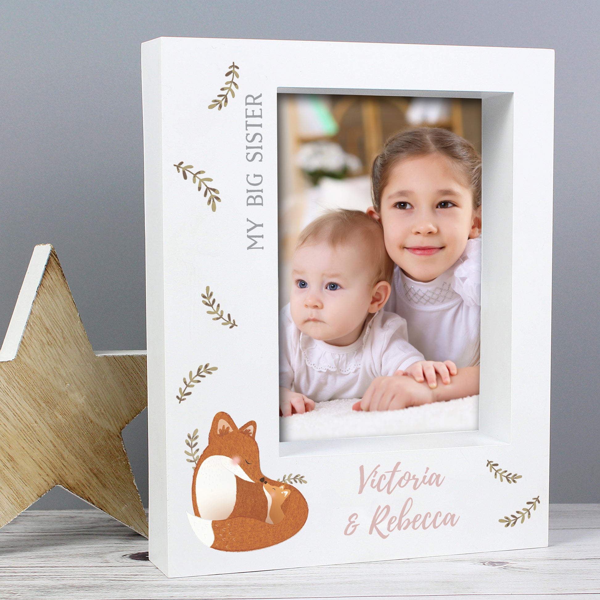 Personalised Mummy and Me Fox 5x7 Box Photo Frame - MK&JD Gifts