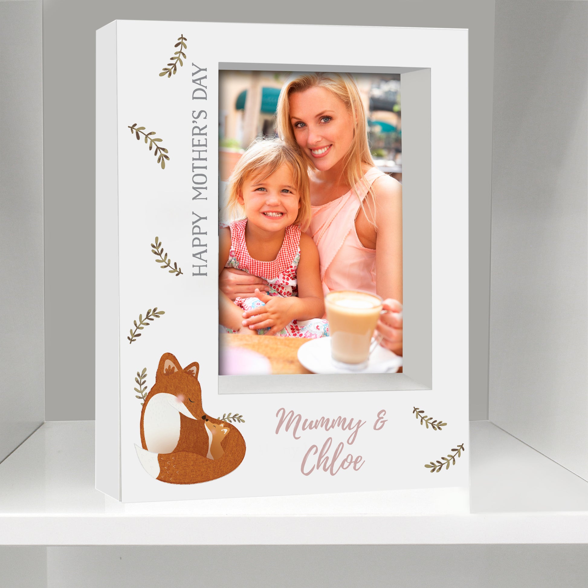 Personalised Mummy and Me Fox 5x7 Box Photo Frame - MK&JD Gifts