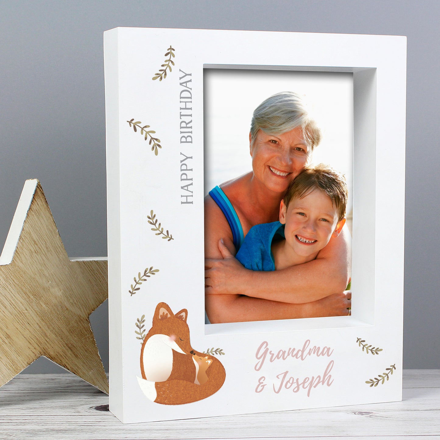 Personalised Mummy and Me Fox 5x7 Box Photo Frame - MK&JD Gifts