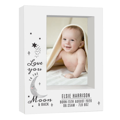 Personalised Baby To The Moon and Back 5x7 Box Photo Frame - MK&JD Gifts