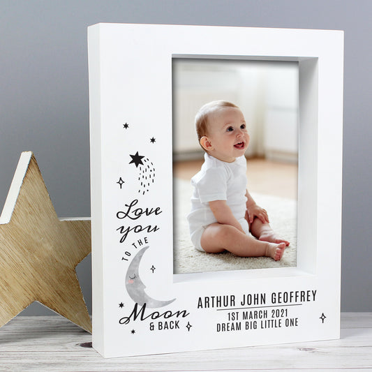 Personalised Baby To The Moon and Back 5x7 Box Photo Frame - MK&JD Gifts