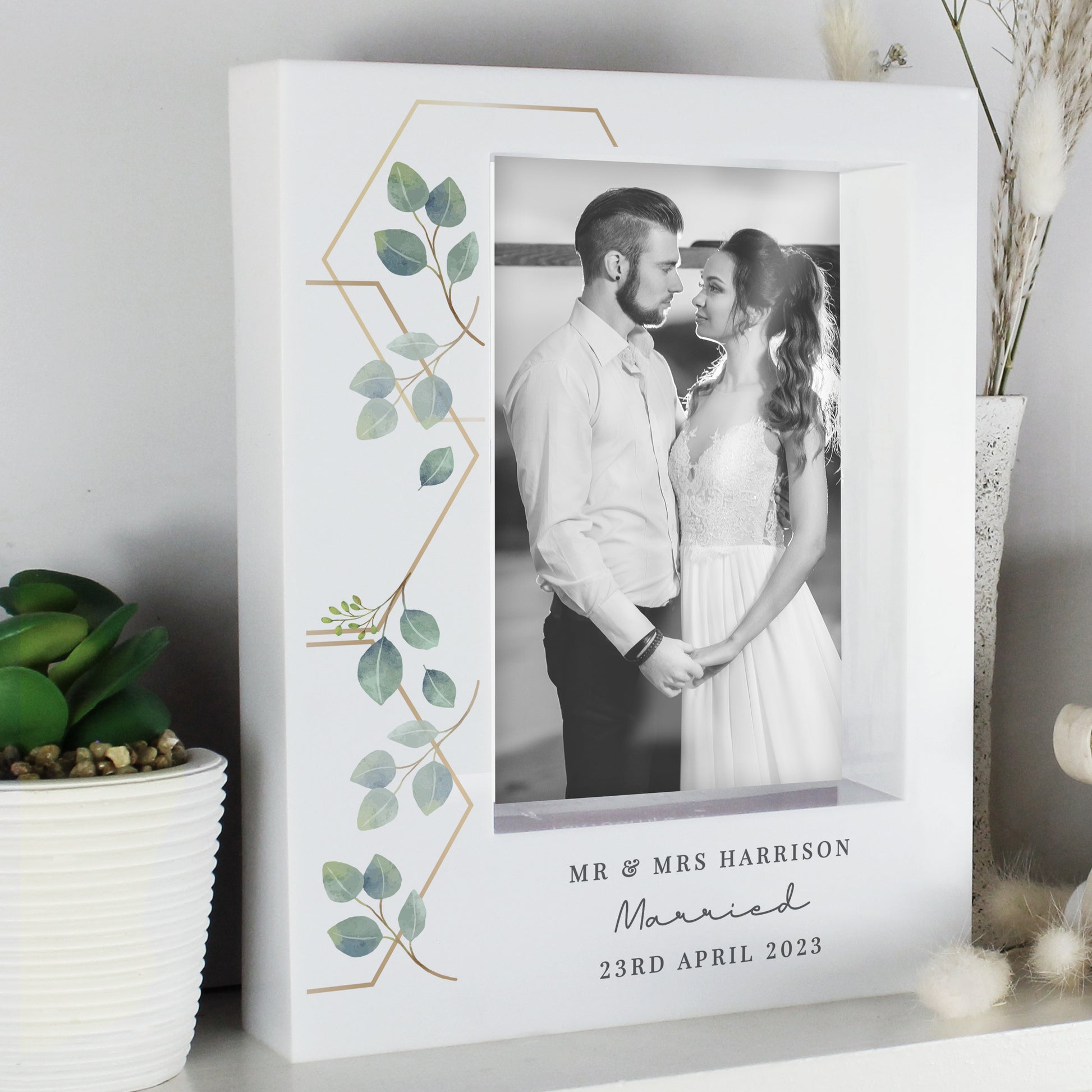 Personalised Botanical 6x4 Box Photo Frame - MK&JD Gifts