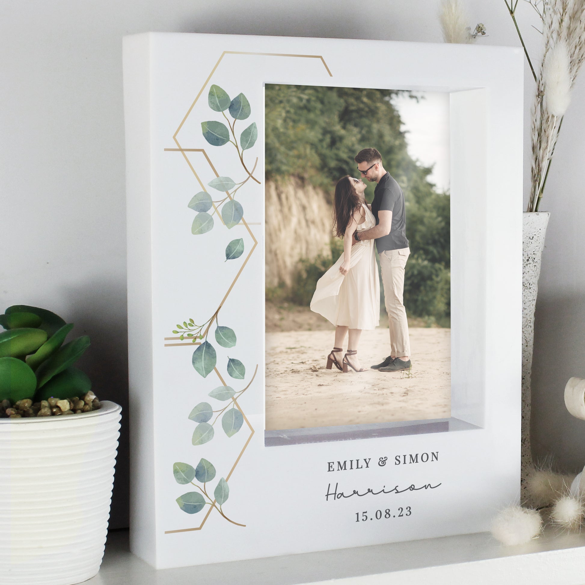 Personalised Botanical 6x4 Box Photo Frame - MK&JD Gifts