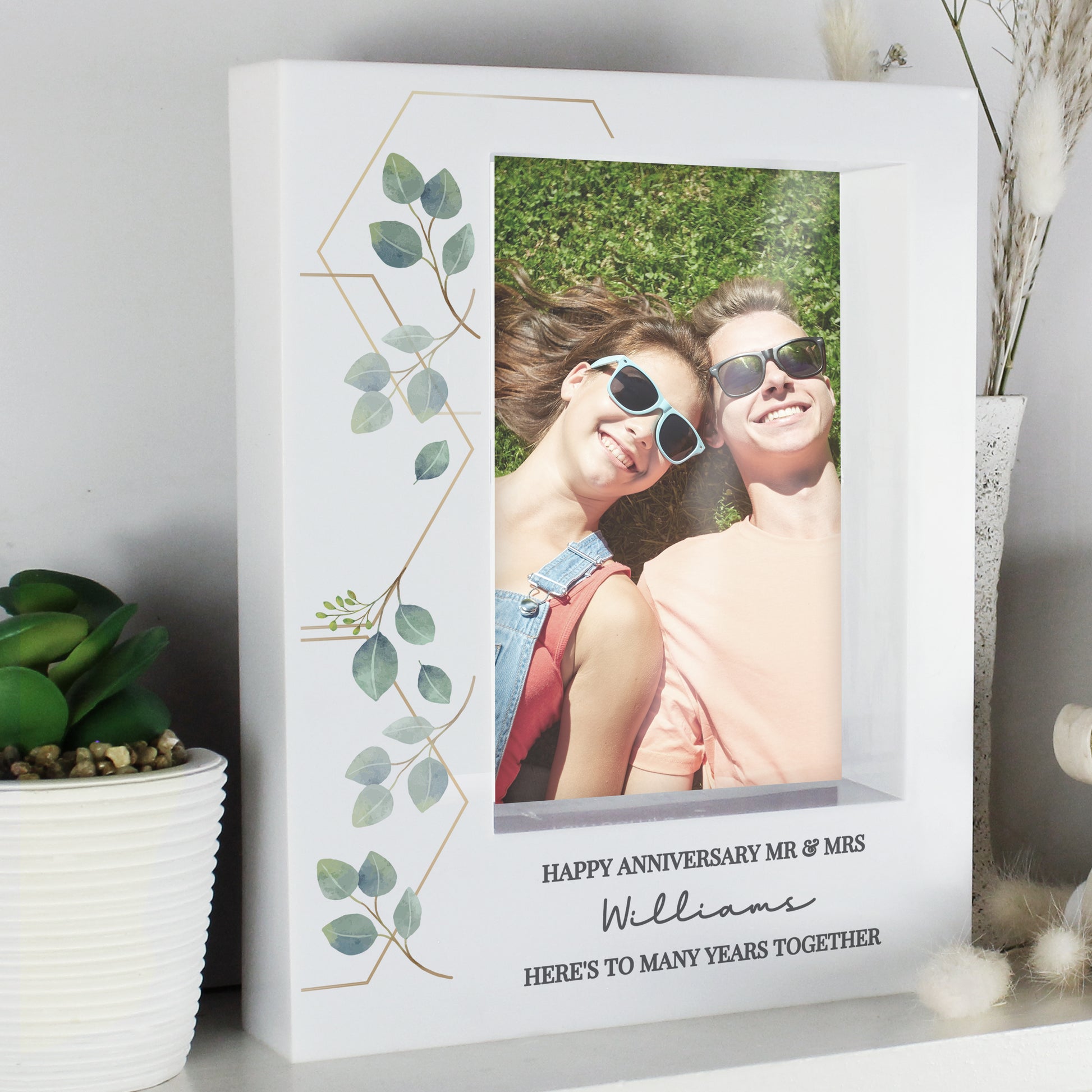 Personalised Botanical 6x4 Box Photo Frame - MK&JD Gifts