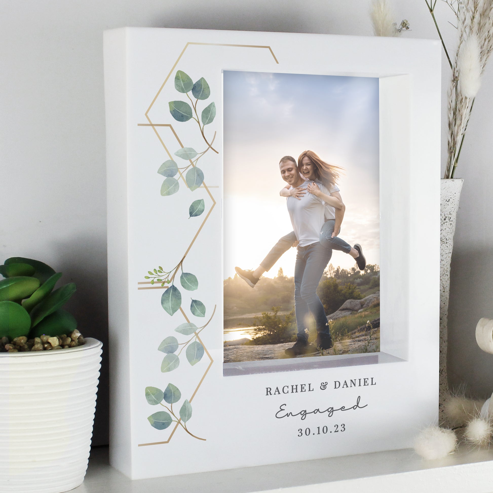 Personalised Botanical 6x4 Box Photo Frame - MK&JD Gifts