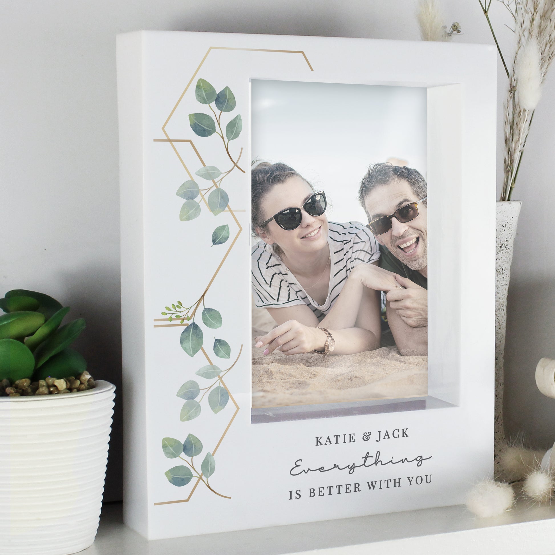 Personalised Botanical 6x4 Box Photo Frame - MK&JD Gifts