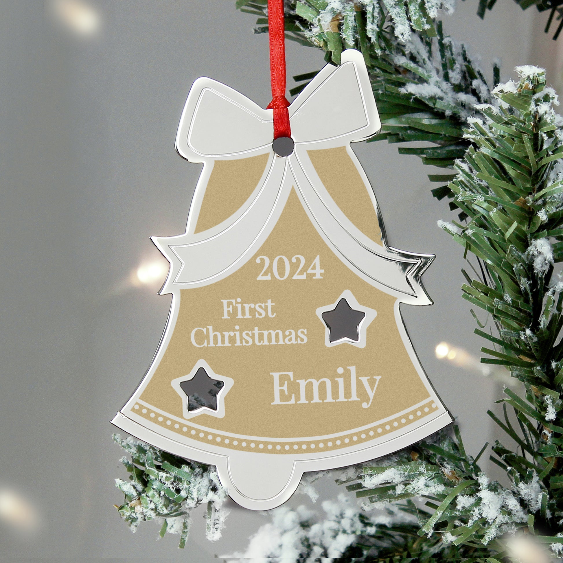 Personalised Golden Christmas Bell Decoration - MK&JD Gifts