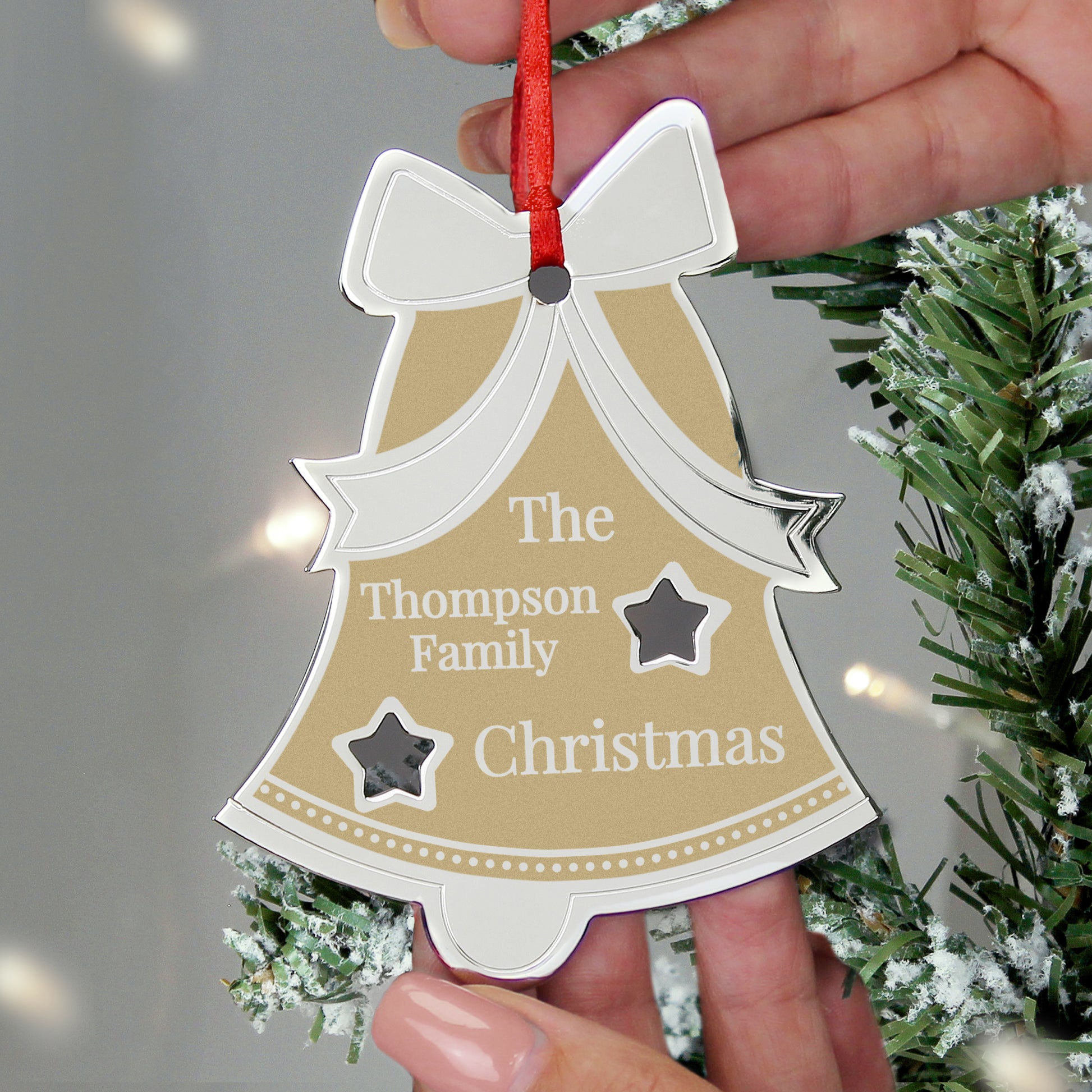 Personalised Golden Christmas Bell Decoration - MK&JD Gifts