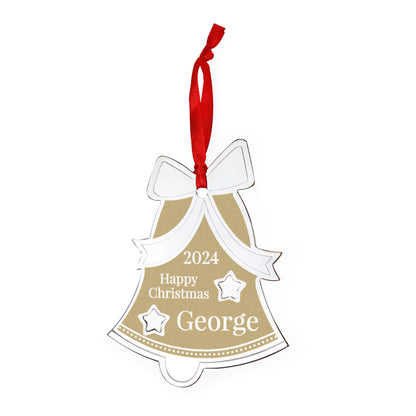 Personalised Golden Christmas Bell Decoration - MK&JD Gifts