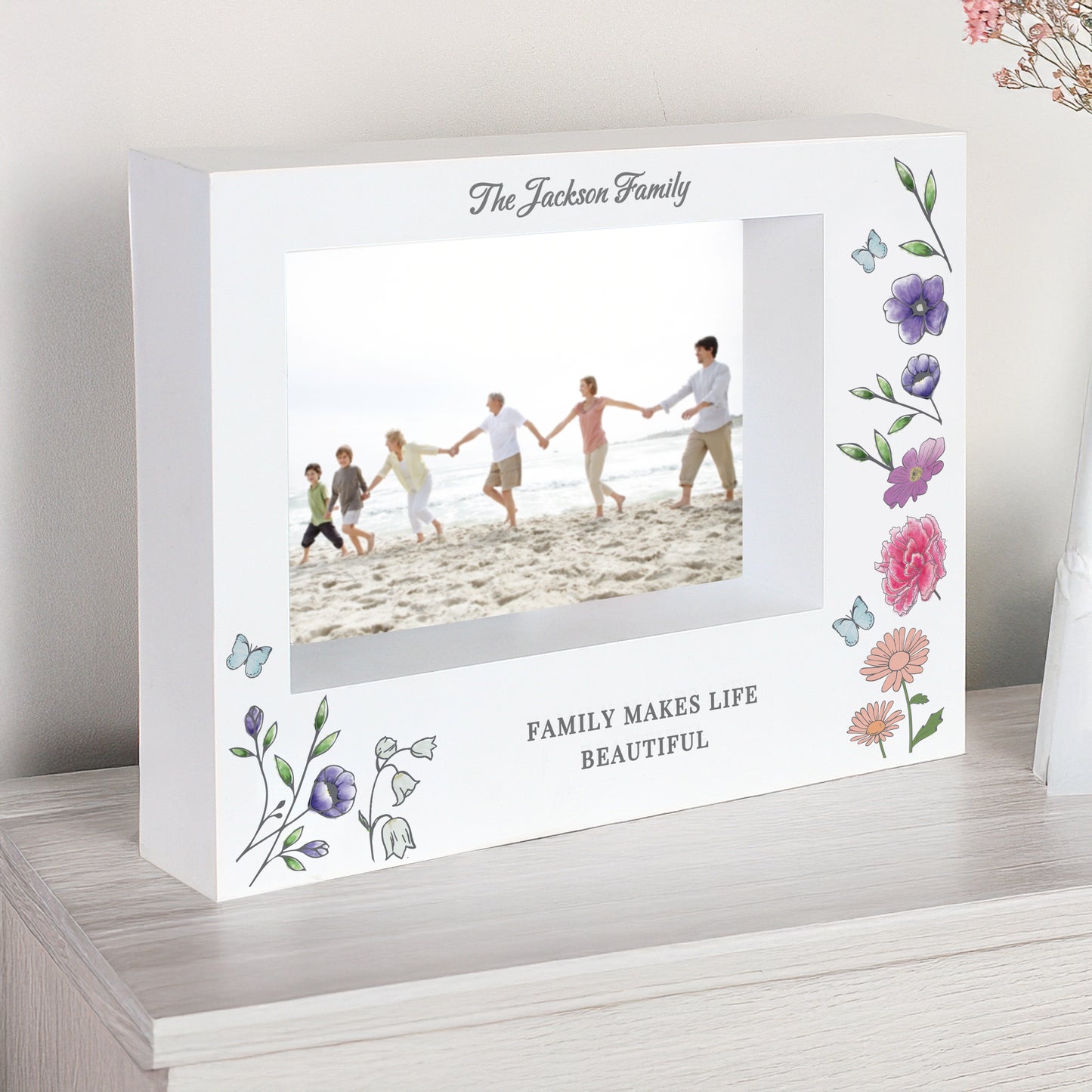 Personalised Wild Flowers Box Photo Frame - MK&JD Gifts