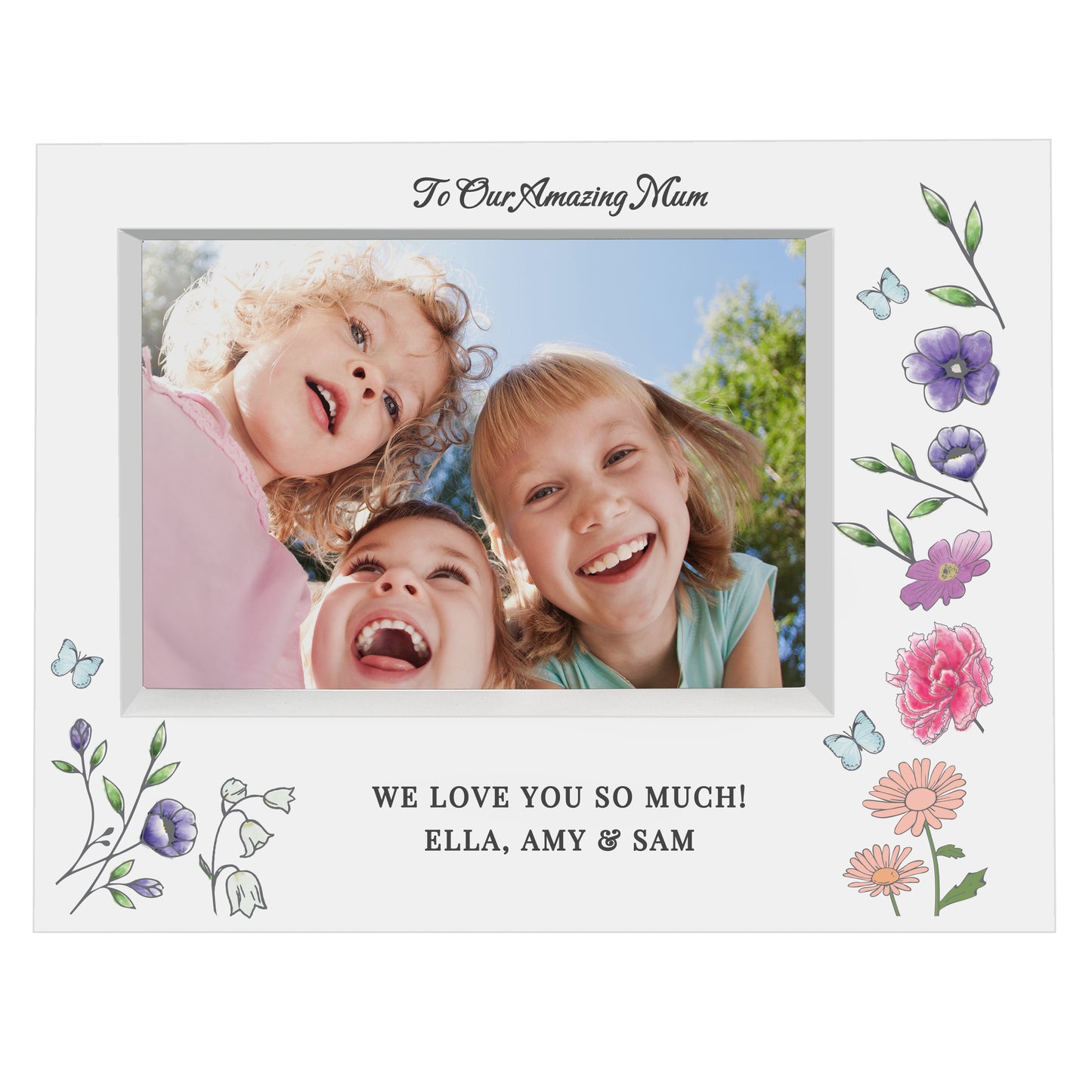 Personalised Wild Flowers Box Photo Frame - MK&JD Gifts