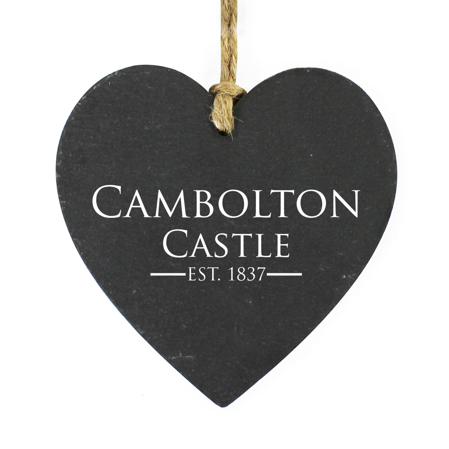 Bespoke Design Printed Slate Hanging Heart