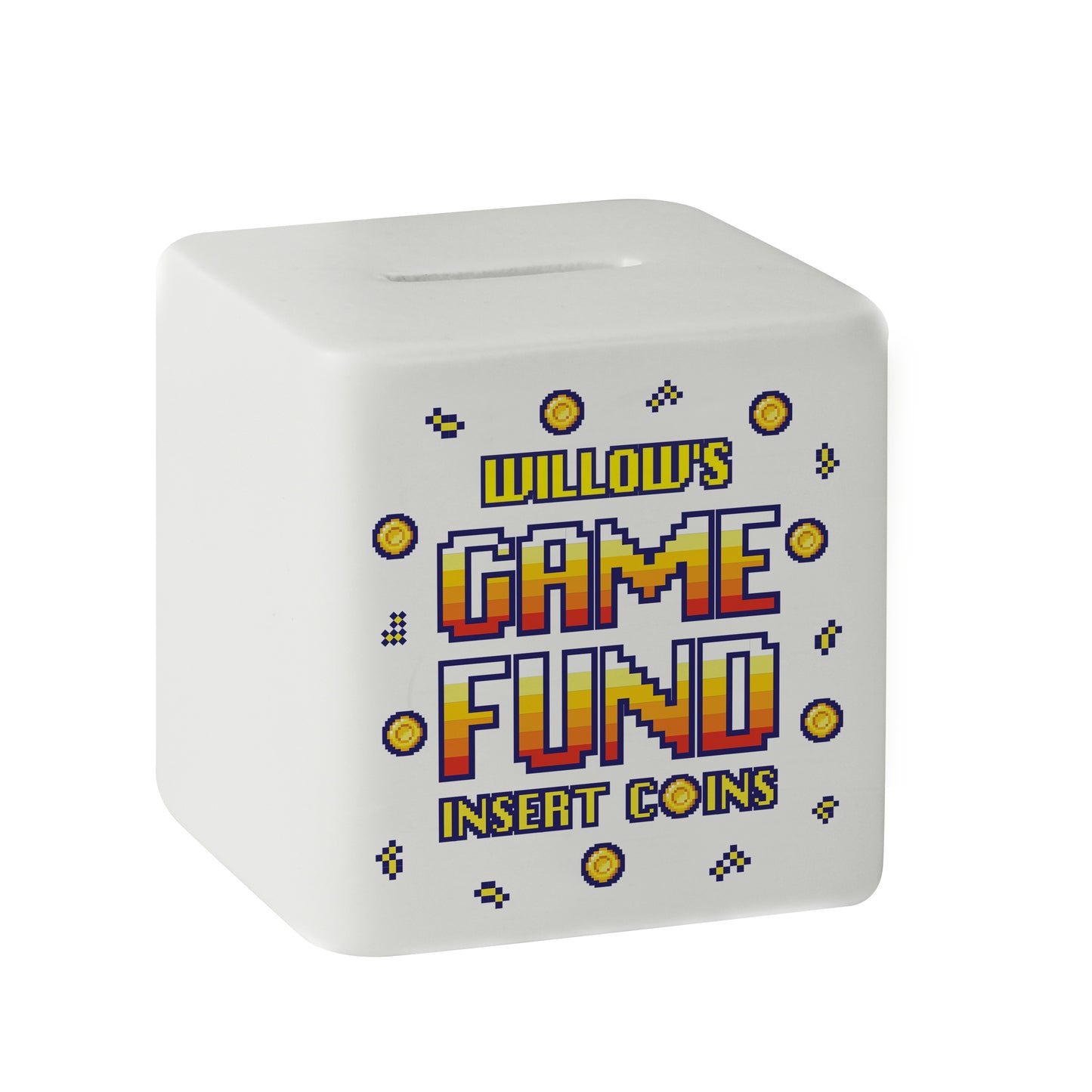 Personalised Gaming Fund Ceramic Square Money Box - MK&JD Gifts
