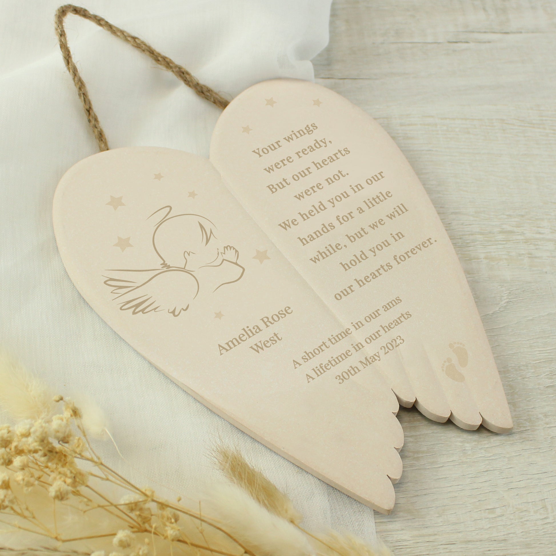 Personalised Little Angel Ceramic Wings - MK&JD Gifts