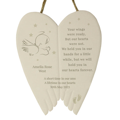 Personalised Little Angel Ceramic Wings - MK&JD Gifts