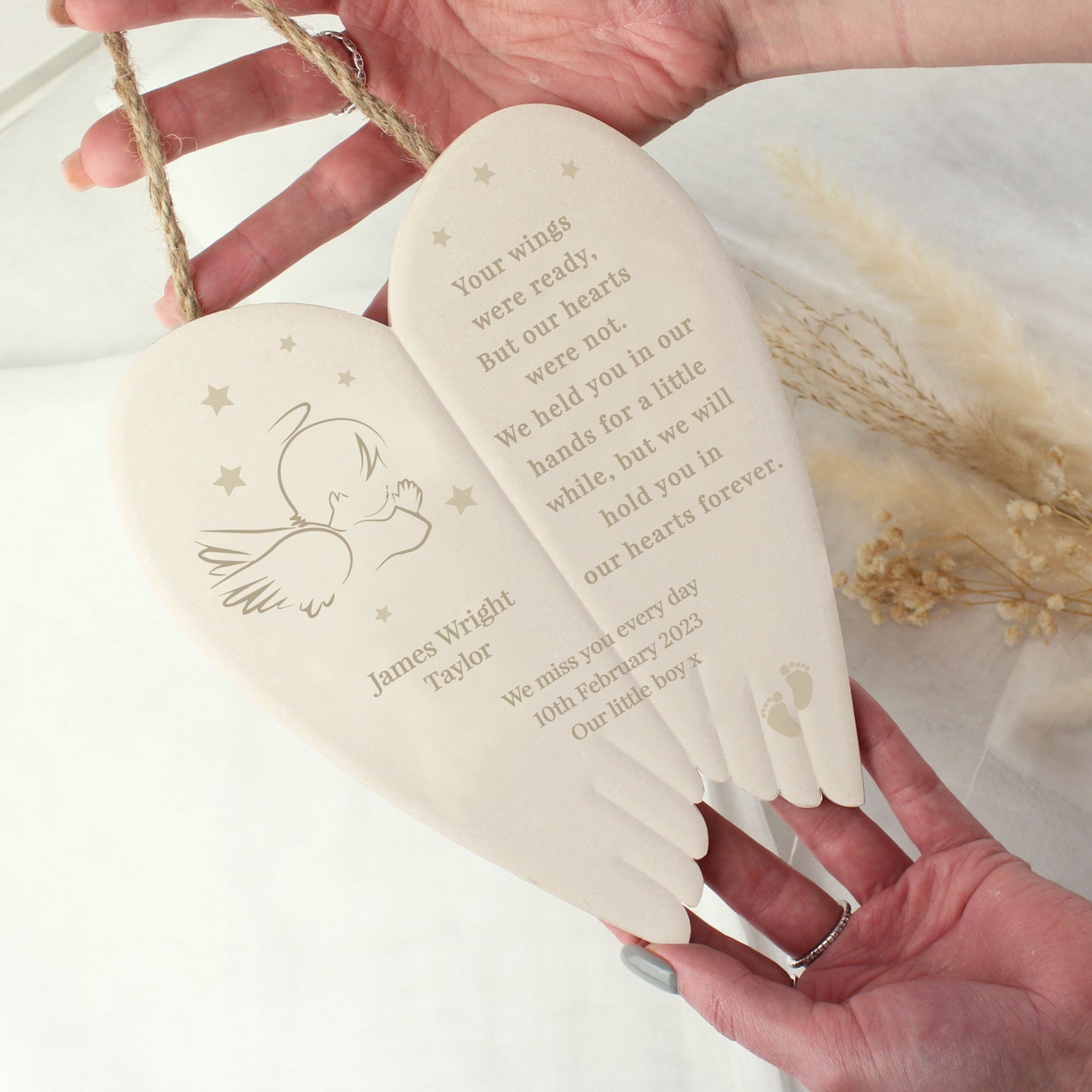 Personalised Little Angel Ceramic Wings - MK&JD Gifts
