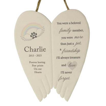 Personalised Pet Memorial Ceramic Wings - MK&JD Gifts