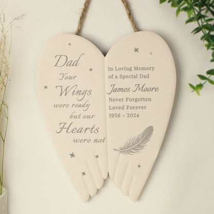 Personalised Memorial Angel Wings Hanging Ornament - MK&JD Gifts