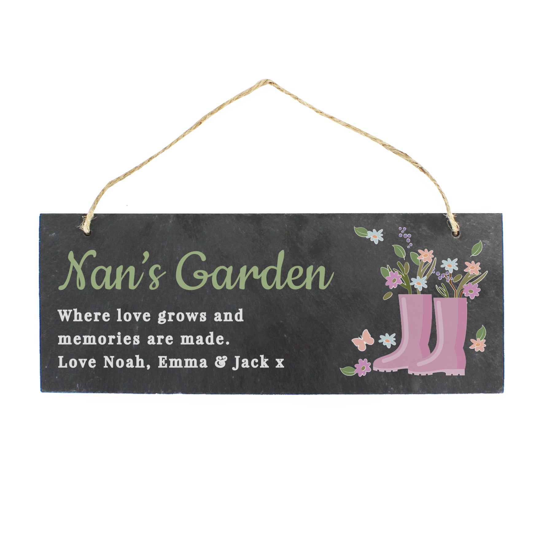 Personalised Floral Garden Slate Sign - MK&JD Gifts