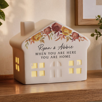 Personalised Floral Autumnal LED House - MK&JD Gifts