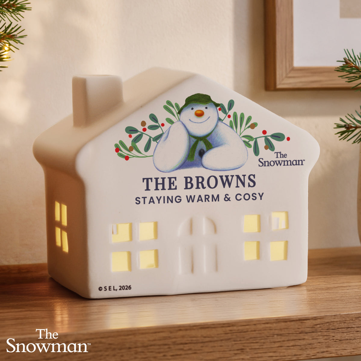 Personalised The Snowman Botanical LED House - MK&JD Gifts