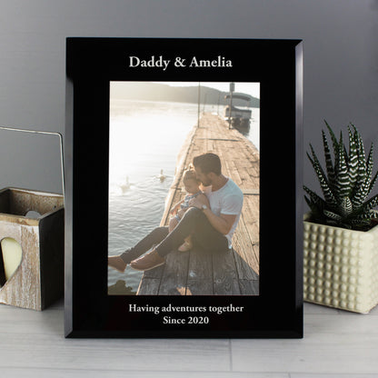 Personalised 5x7 Black Glass Photo Frame - MK&JD Gifts