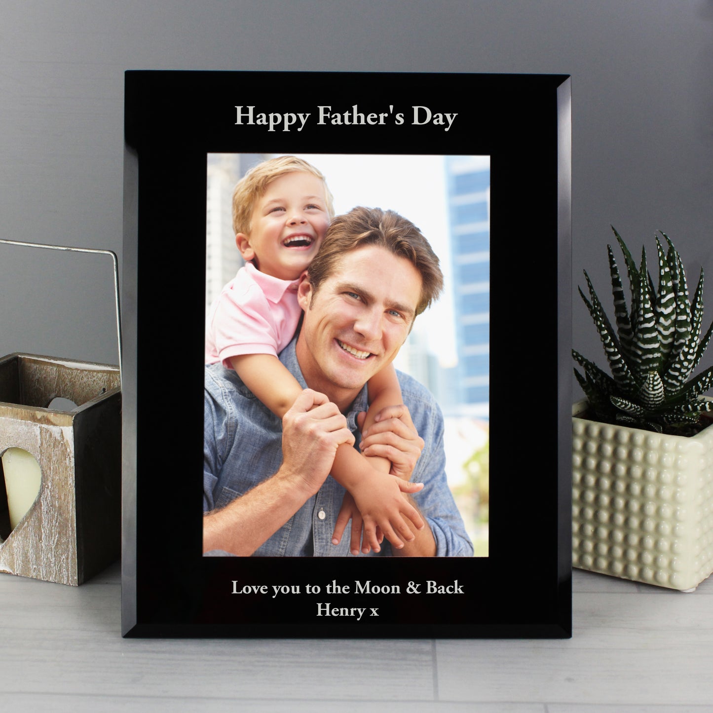 Personalised 5x7 Black Glass Photo Frame - MK&JD Gifts