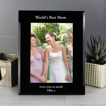 Personalised 5x7 Black Glass Photo Frame - MK&JD Gifts