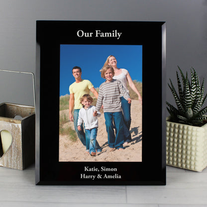 Personalised 5x7 Black Glass Photo Frame - MK&JD Gifts