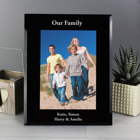Personalised 5x7 Black Glass Photo Frame - MK&JD Gifts