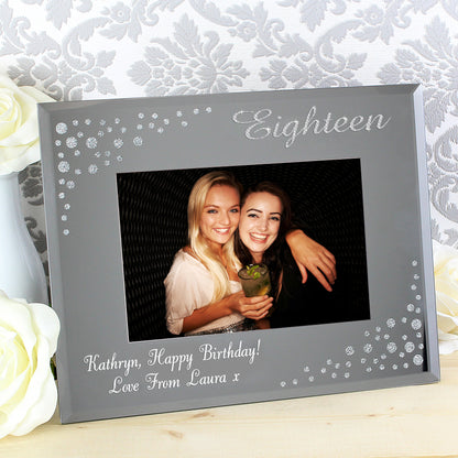 Personalised Eighteen Diamante 6x4 Glass Photo Frame - MK&JD Gifts