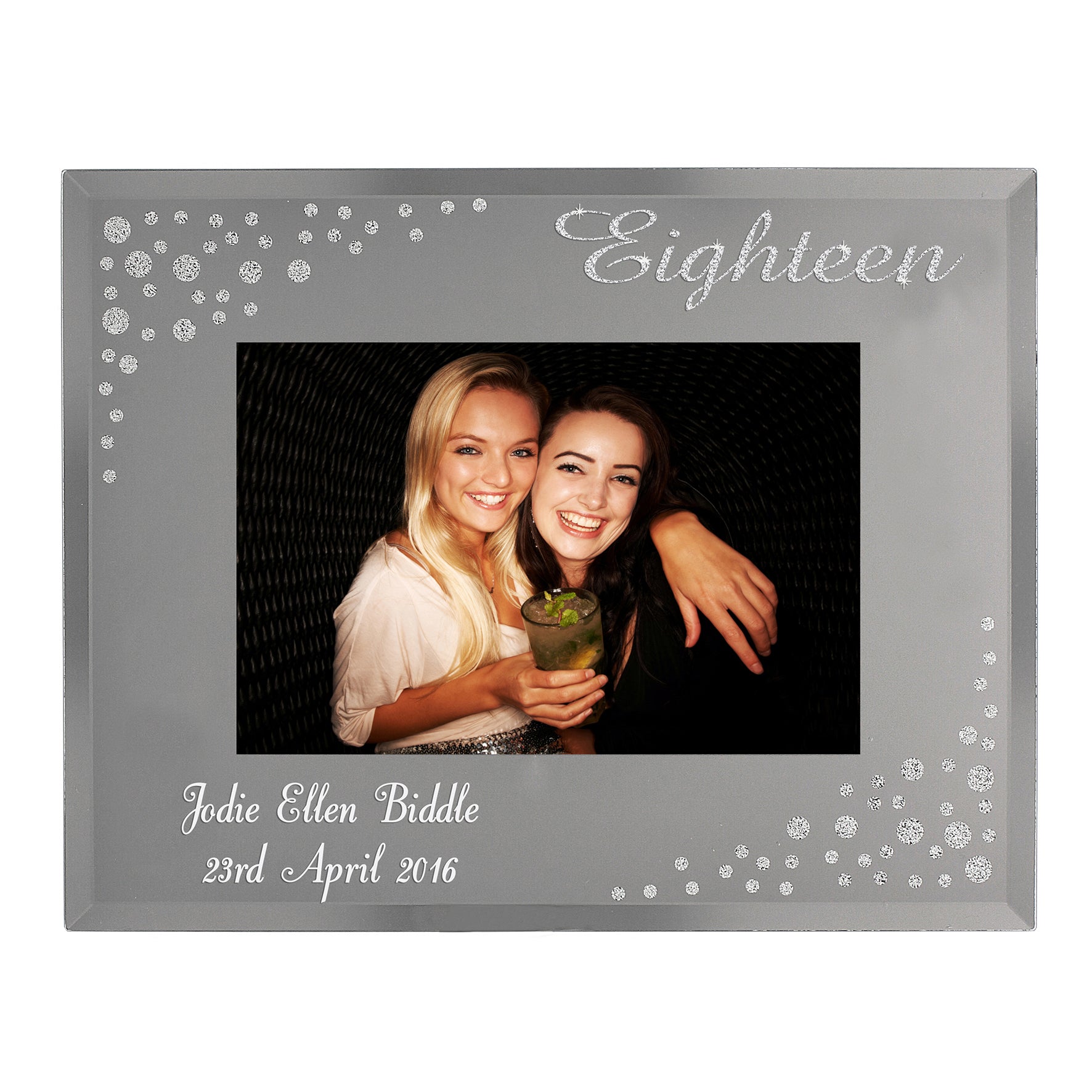 Personalised Eighteen Diamante 6x4 Glass Photo Frame - MK&JD Gifts