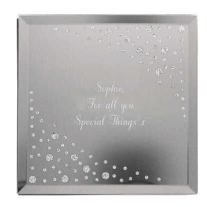 Personalised Any Message Diamante Glass Trinket Box - MK&JD Gifts