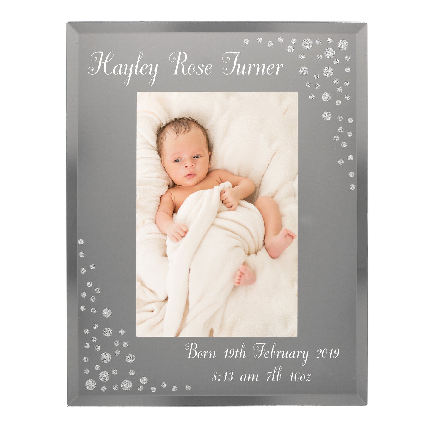 Personalised Any Message 6x4 Diamante Glass Photo Frame - MK&JD Gifts