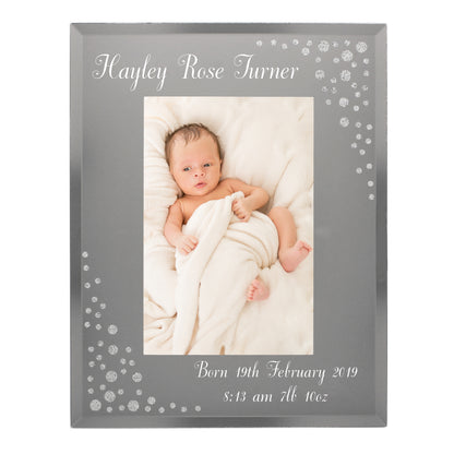 Personalised Any Message 6x4 Diamante Glass Photo Frame - MK&JD Gifts