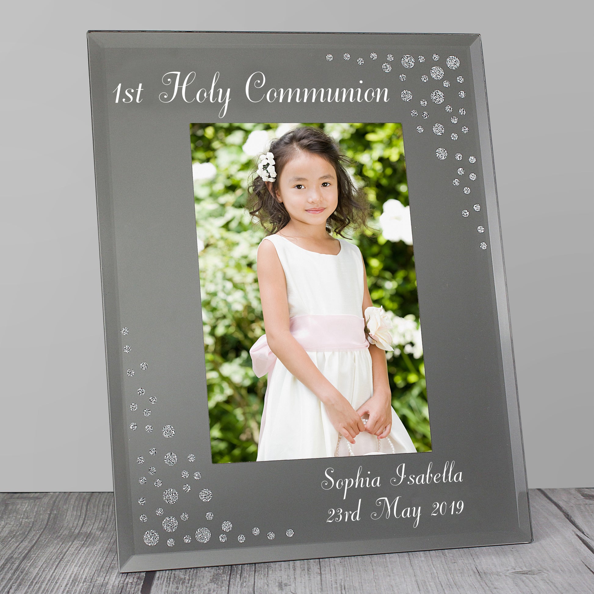 Personalised Any Message 6x4 Diamante Glass Photo Frame - MK&JD Gifts